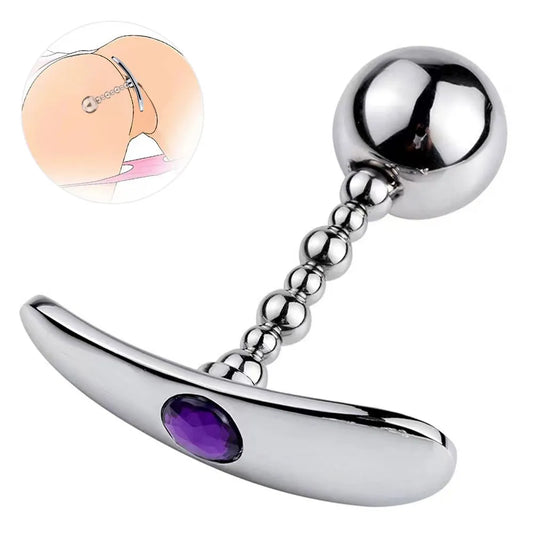 Gemstone Explorer: Stylish Metal Anal Plug for All-Day Pleasure